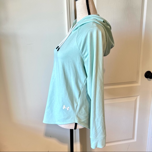 UNDER ARMOUR Mint Green Open Back Featherweight Hoodie Fleece—SZ. Small - Picture 4 of 15